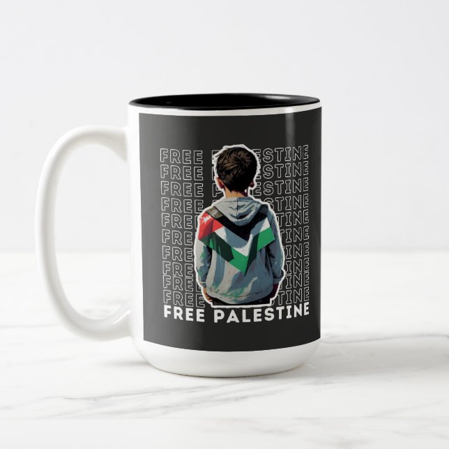 TASSE 2 COULEURS PALESTINE LIBRE (Gauche)