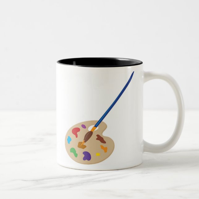 Tasse 2 Couleurs Palette d'art (Droit)