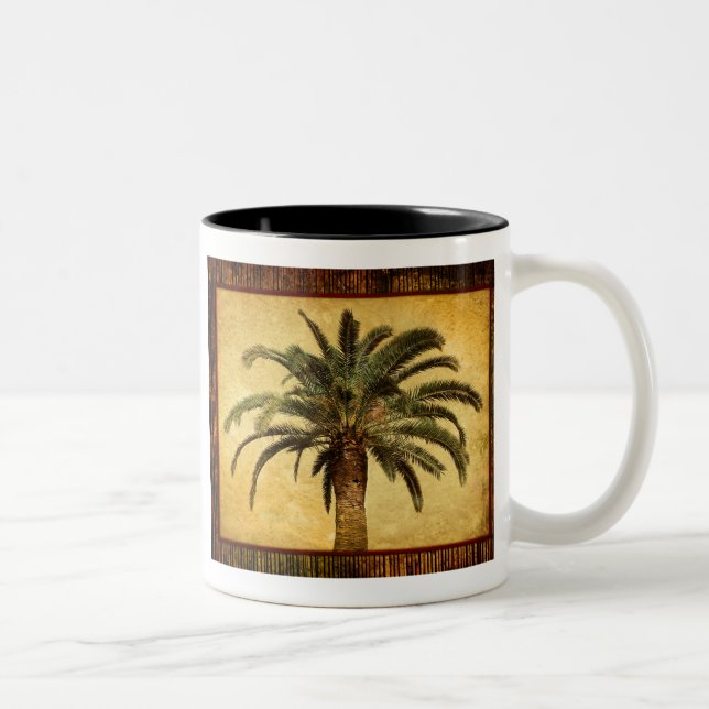 Tasse 2 Couleurs Palmier tropical vintage (Droit)