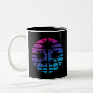 Tasse 2 Couleurs Palmiers Plage Hawaïenne Vacances d'Été