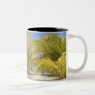 Tasse 2 Couleurs Palmiers sur une plage blanche de sable du