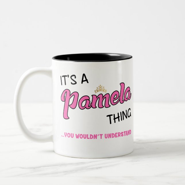 Tasse 2 Couleurs Pamela chose que vous ne comprendriez pas nom (Gauche)