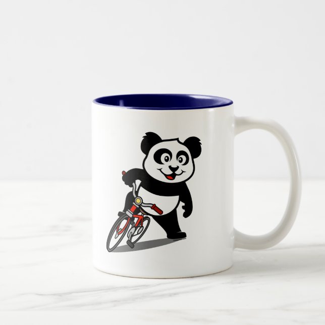 Tasse 2 Couleurs Panda à vélo mignon (Droit)