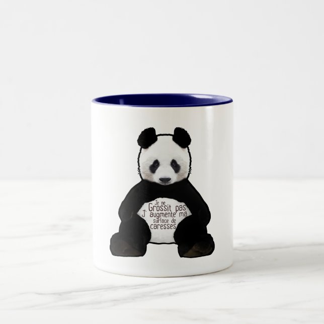Tasse 2 Couleurs panda citation grossit pas augmente surface caress (Centre)