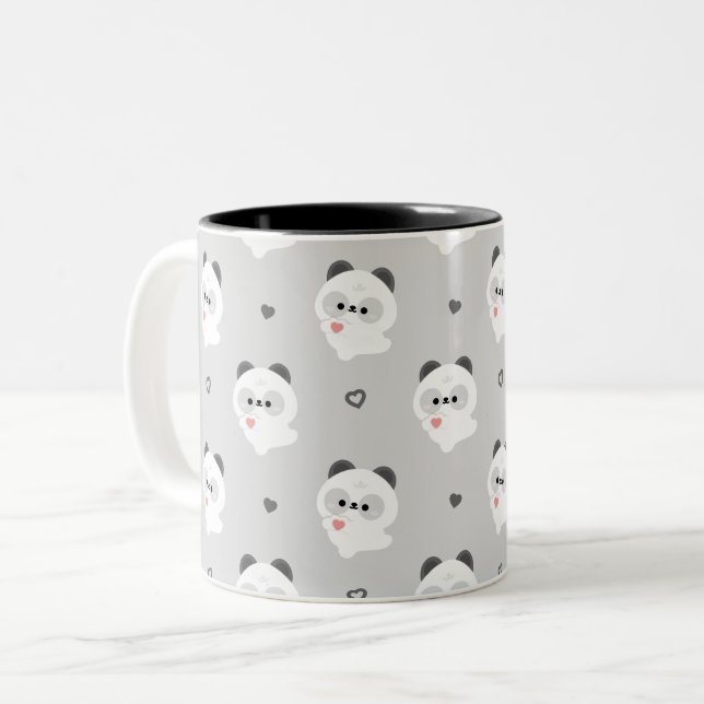 Tasse 2 Couleurs Panda d'amour mignon (Devant gauche)