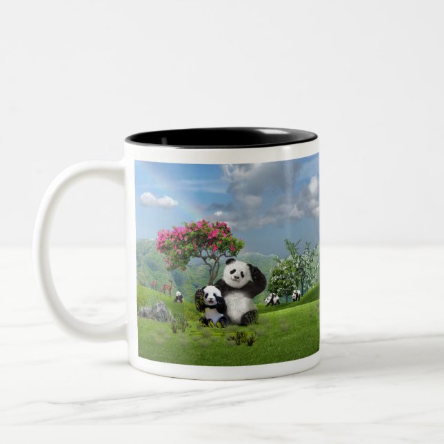 Tasse 2 Couleurs Panda dans le paradis (Gauche)