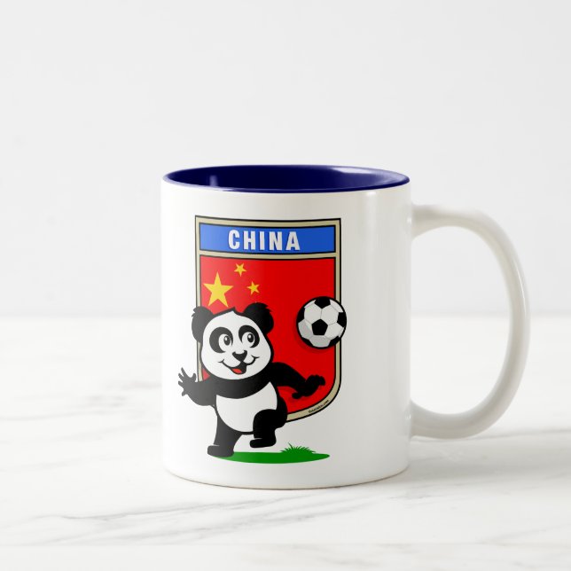 Tasse 2 Couleurs Panda de football chinois (Droit)