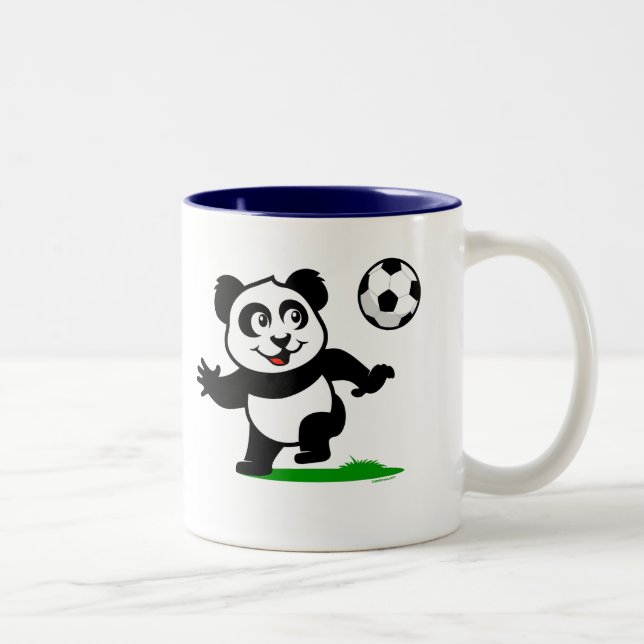 Tasse 2 Couleurs Panda de soccer mignon (Droit)