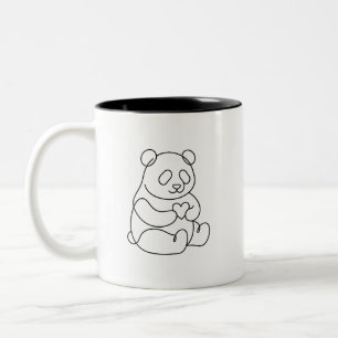Tasse 2 Couleurs Panda Douce Intérieur