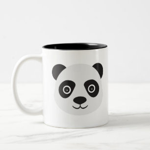 Tasse 2 Couleurs Panda Face Ours noir et blanc