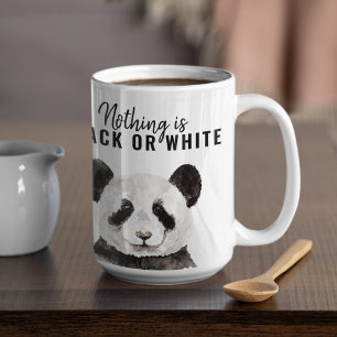 Tasse 2 Couleurs Panda Funky Moderne Noir Et Blanc Avec Citation