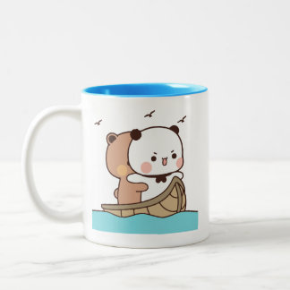 Tasse 2 Couleurs Panda ours couple, Cute bubu et dudu câlins amour