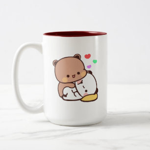 Tasse 2 Couleurs Panda ours couple, Cute bubu et dudu câlins amour