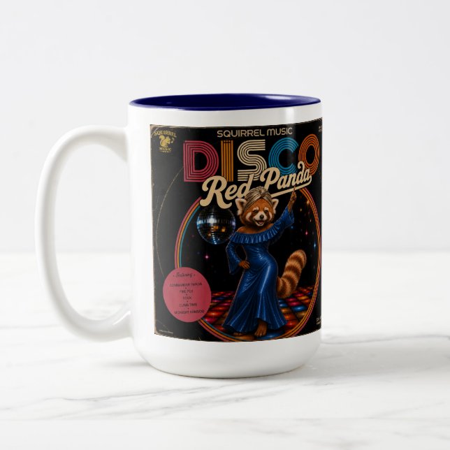 Tasse 2 Couleurs Panda Rouge Disco  (Gauche)