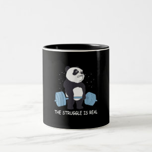 Tasse 2 Couleurs Panda Struggle Est Véritable Ours Deadlift Gym Drô