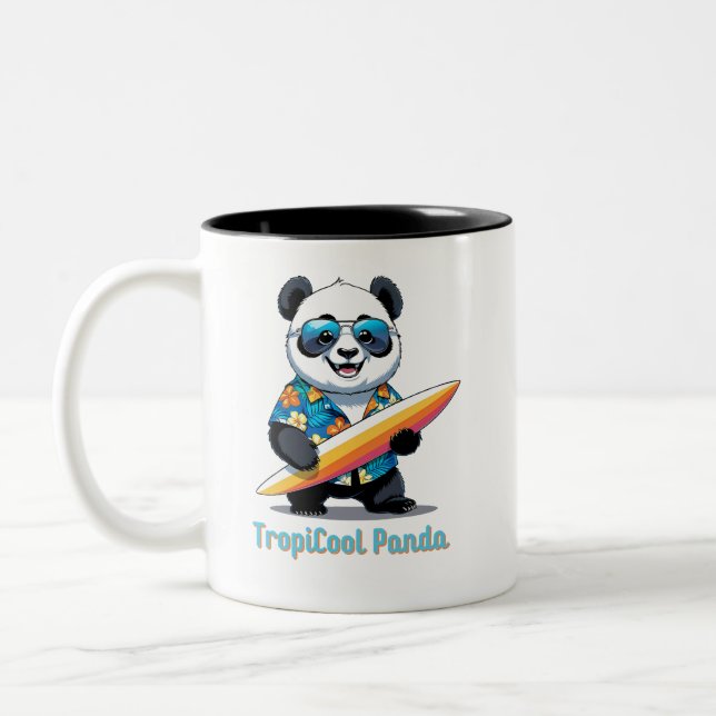 Tasse 2 Couleurs Panda TropiCool - Panda Cartoon Cute - Hawaiian (Gauche)