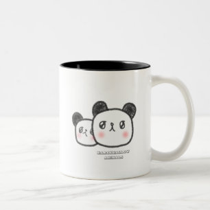 TASSE 2 COULEURS PANDAS D'ANIMAL DE GUIMAUVE