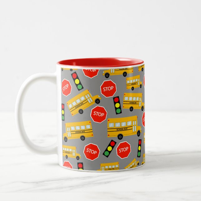 Tasse 2 Couleurs Panneau d'arrêt de bus de l'école jaune Cadeau ens (Gauche)