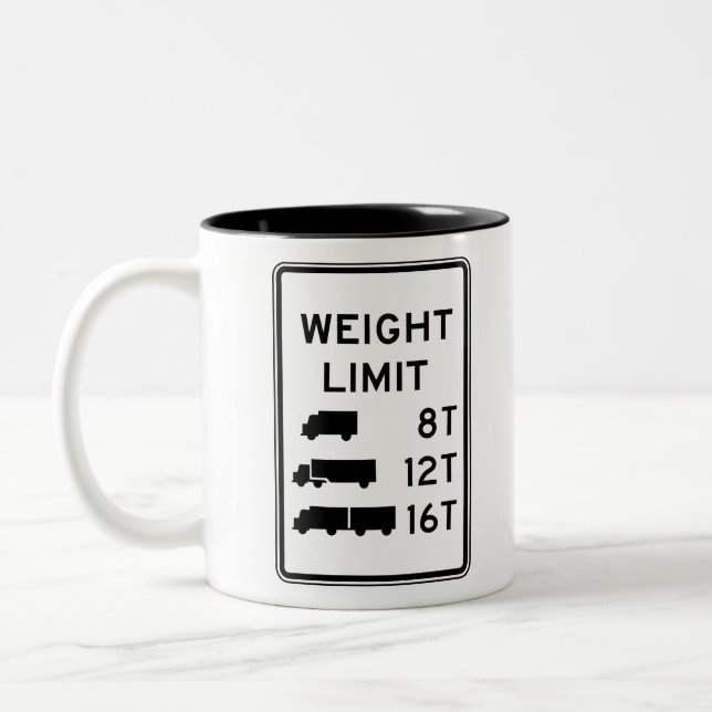 Tasse 2 Couleurs Panneau de signalisation de limite de poids pour c (Gauche)