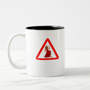 Tasse 2 Couleurs Panneau routier avec le danseur dans l'émoticône