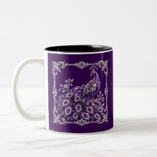 Tasse 2 Couleurs Paon de cristal violet de luxe