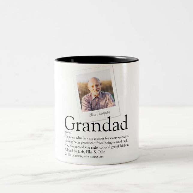 Tasse 2 Couleurs Pap Grand-père Papi Définition Photo (Centre)
