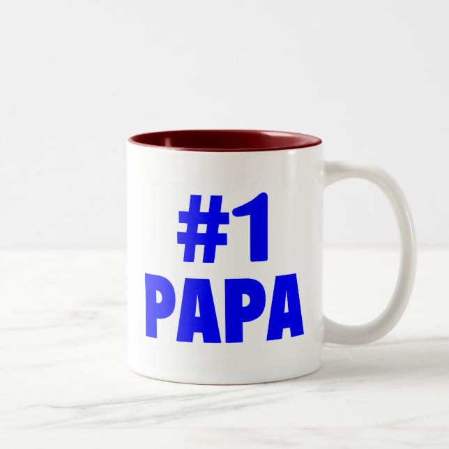 Tasse 2 Couleurs Papa #1 (bleu) (Droit)