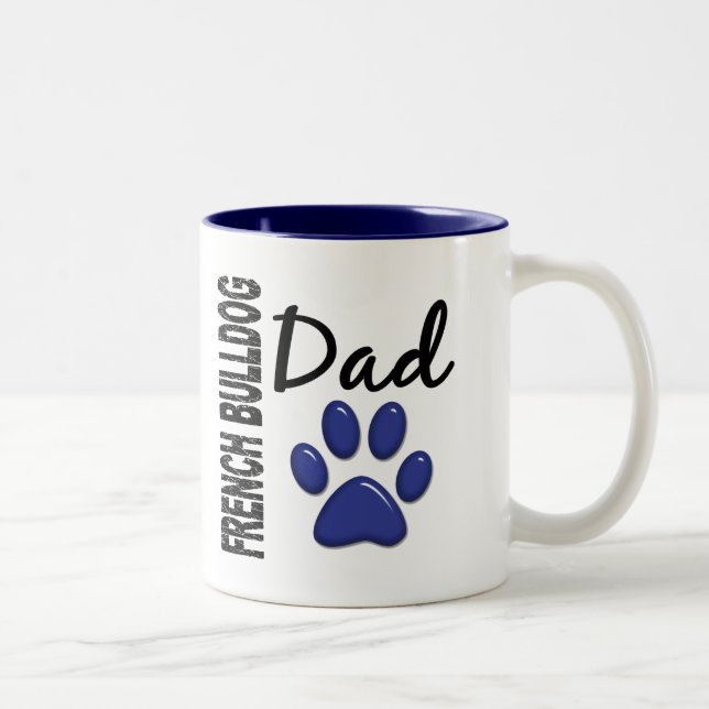 Tasse 2 Couleurs Papa 2 de bouledogue français (Droit)