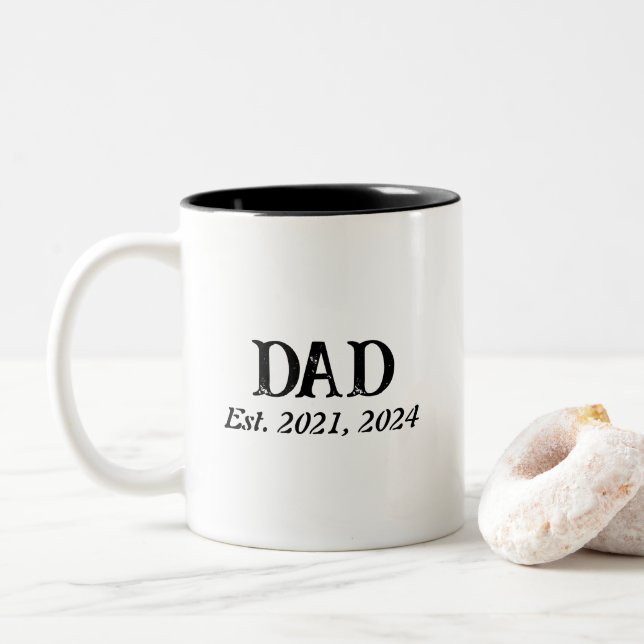 Tasse 2 Couleurs Papa a établi un minimalisme moderne (Avec donut)