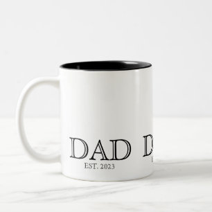 Tasse 2 Couleurs Papa a été établi Texte noir personnalisé Année