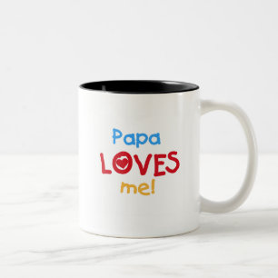 Tasse 2 Couleurs Papa aime mes t-shirts et cadeaux