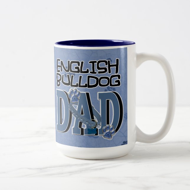 Tasse 2 Couleurs PAPA anglais de bouledogue (Droit)