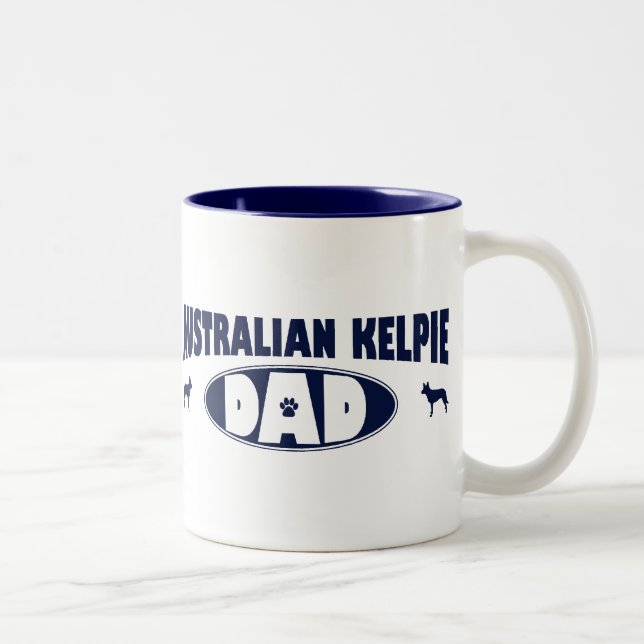 Tasse 2 Couleurs Papa australien de Kelpie (Droit)