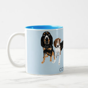 Tasse 2 Couleurs Papa de Coonhound bleu clair