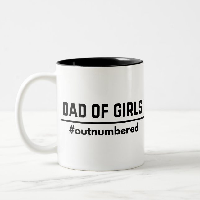 Tasse 2 Couleurs Papa de drôle #Outnumbered par fille (Gauche)