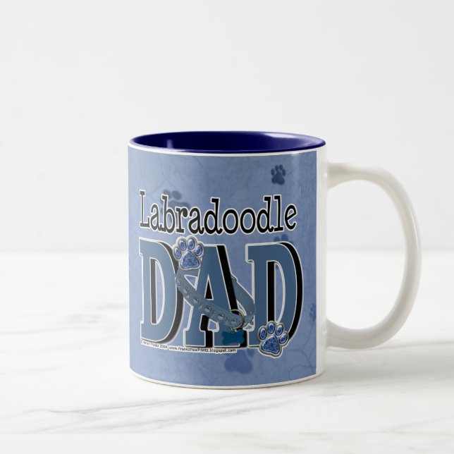 Tasse 2 Couleurs PAPA de LabraDoodle (Droit)