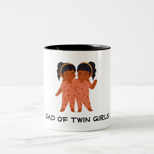 Tasse 2 Couleurs Papa de Twin Girls (Centre)