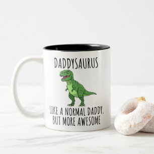 Tasse 2 Couleurs Papa Dinosaure Drôle Daddysaurus