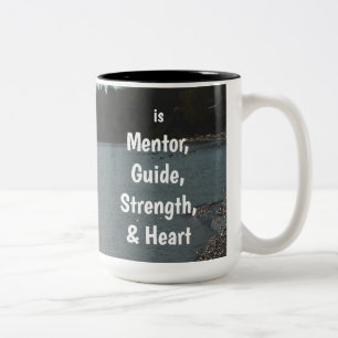 Tasse 2 Couleurs Papa est mentor, guide, force et cœur
