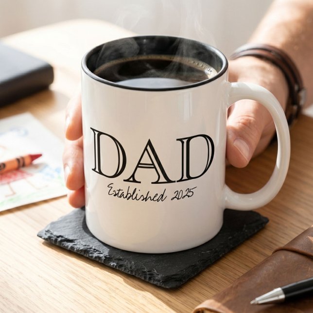 Tasse 2 Couleurs Papa Établit Gras Noir Blanc (Créateur téléchargé)
