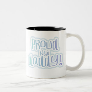 Tasse 2 Couleurs Papa fier des textes bleus nouveau