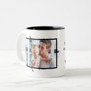 Tasse 2 Couleurs Papa, je suis ton enfant préféré, photo personn