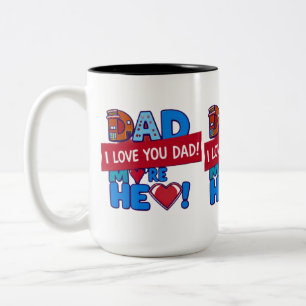Tasse 2 Couleurs Papa, je t'aime