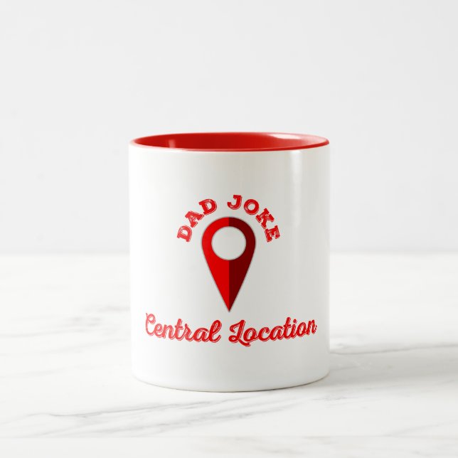Tasse 2 Couleurs Papa Joke Central Emplacement (Centre)