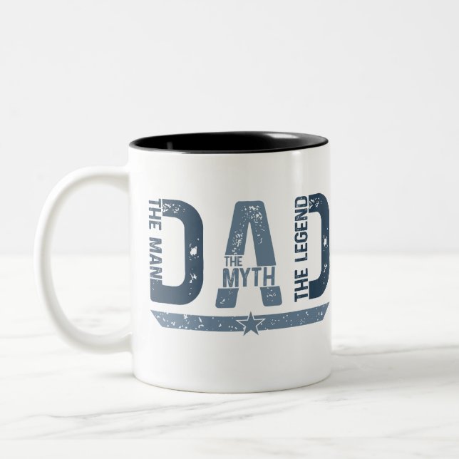 Tasse 2 Couleurs Papa : L'Homme. Le Mythe. La Légende (Gauche)