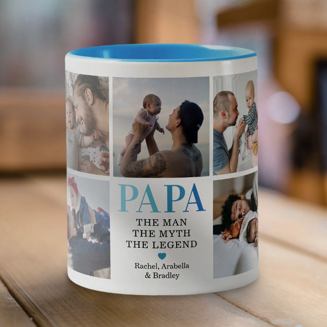Tasse 2 Couleurs Papa L'Homme Le Mythe La Légende Photo (Créateur téléchargé)