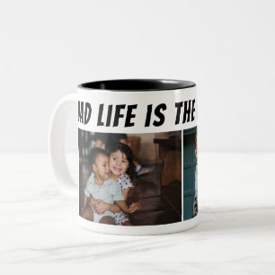 Tasse 2 Couleurs Papa Life est la meilleure vie 2 Photos Père