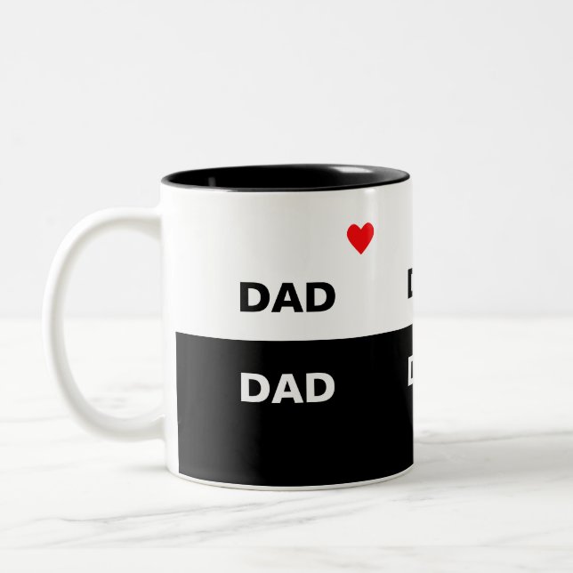 Tasse 2 Couleurs Papa Moderne sur Noir & Blanc (Gauche)
