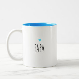 Tasse 2 Couleurs Papa   Papa moderne couleur de coeur personnalisée