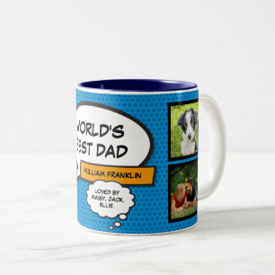 Tasse 2 Couleurs Papa, Papa, Père 4 Photo Livre de Bande Dessinée B